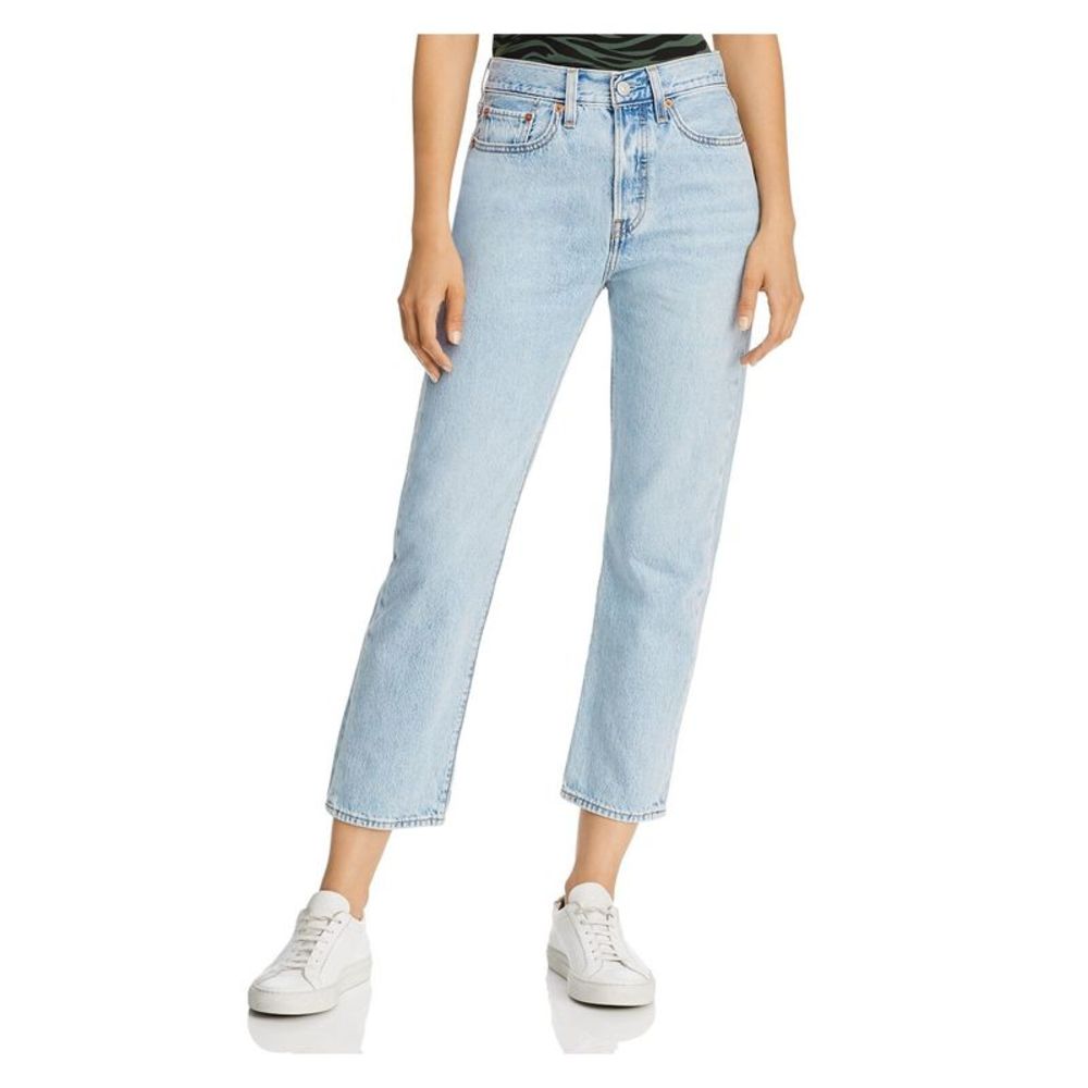 LEVIS PREMIUM Womens Blue Zippered Crop Straight Leg High Waist Jeans 30